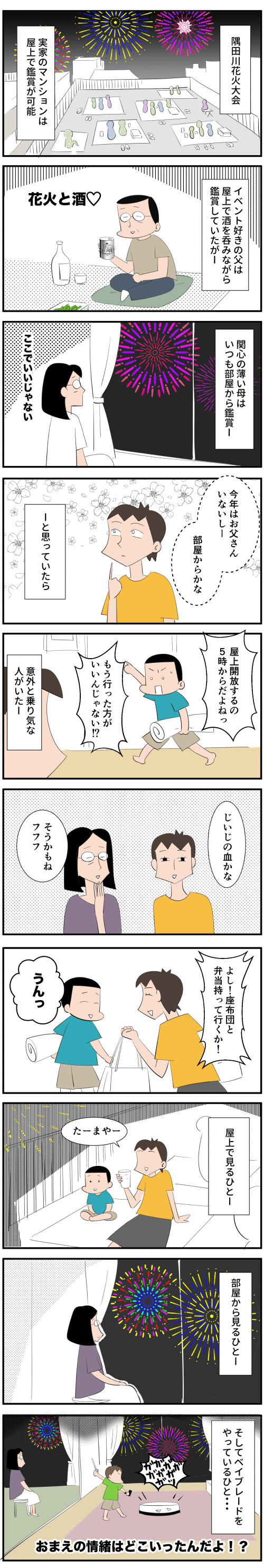 隅田川花火大会というタイトルの漫画